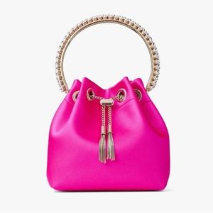 Jimmy Choo pink satin Bon Bon bag